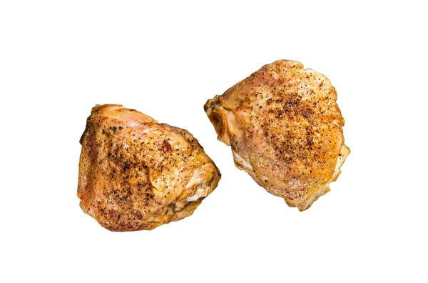Πικάντικο Bbq Ψητό Μπούτια Κοτόπουλου Μια Ξύλινη Σανίδα Δεντρολίβανο Απομονωμένα — Φωτογραφία Αρχείου