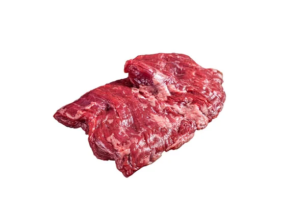 Spódnica Lub Stek Wołowy Maczeta Surowe Mięso Gotowe Gotowania Izolacja — Zdjęcie stockowe