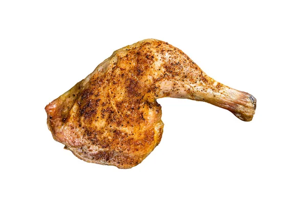 Grillat Kycklingben Träskiva Isolerad Vit Bakgrund — Stockfoto
