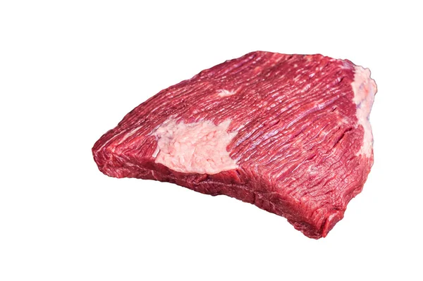 調理されていない生の牛肉のブリスケット肉肉屋のボード上 白地に隔離された — ストック写真