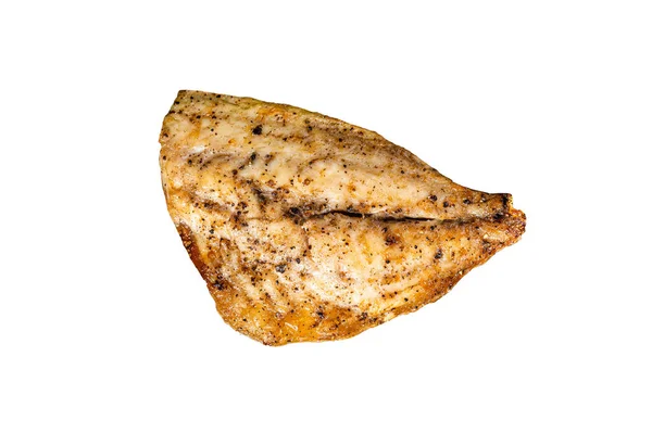 烤海鱼 多拉多鱼片配上新鲜沙拉 因白人背景而被隔离 — 图库照片