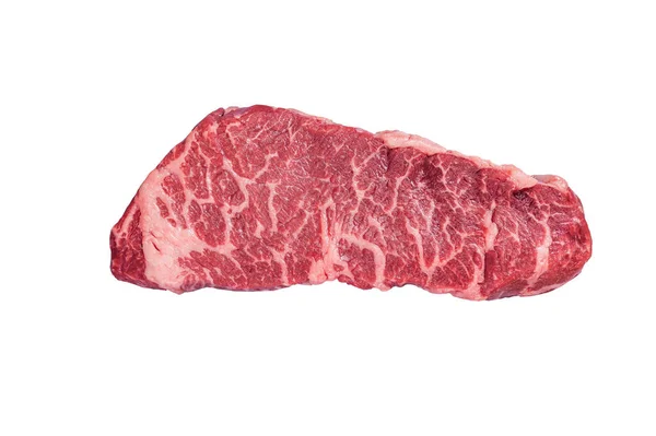Viande Bœuf Crue Denver Steak Isolé Sur Fond Blanc — Photo