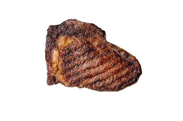 스테이크에 소금으로 쇠고기 배경에 고립됨 — 스톡 사진