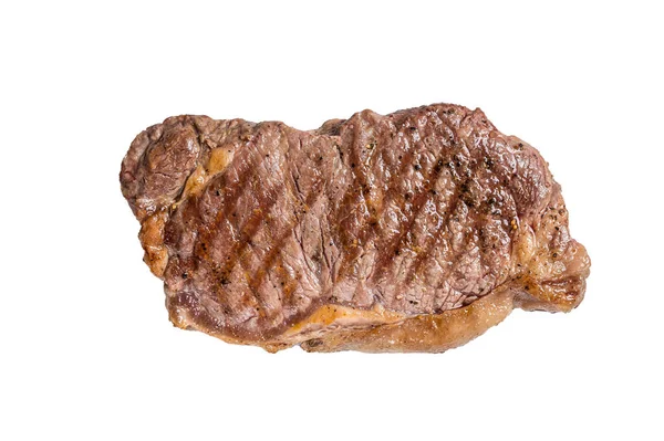 Gegrilltes New Yorker Striploin Rindfleisch Steak Isoliert Auf Weißem Hintergrund — Stockfoto