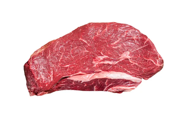 腌制牛肉牛排 生鲜牛腰肉牛排 因白人背景而被隔离 — 图库照片