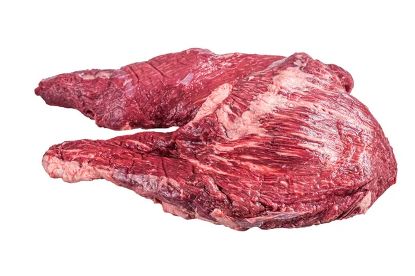 Syrový Hovězí Steak Kuchyňském Stole Izolováno Bílém Pozadí — Stock fotografie
