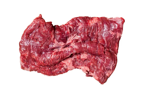 代替の選択ステーキ スカートやマチェーテ 生の牛肉肉 白地に隔離された — ストック写真