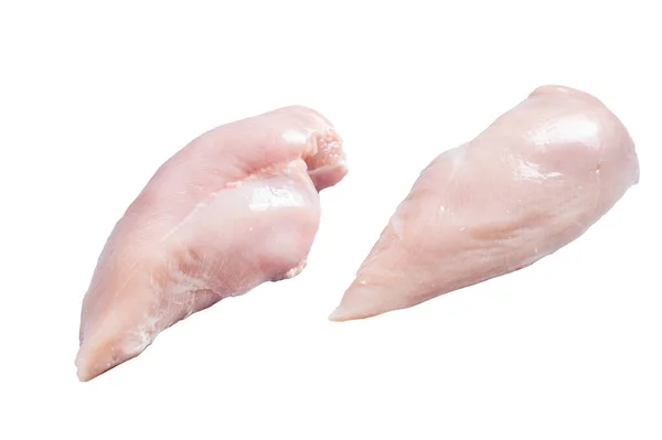 Kycklingbröstfilé Slaktarbordet Isolerad Vit Bakgrund — Stockfoto