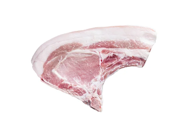 Rauwe Hele Varkensvlees Lendenen Met Ribben Keukentafel Geïsoleerd Witte Achtergrond — Stockfoto
