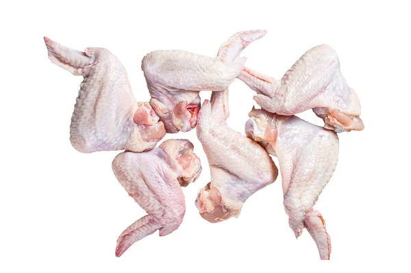 Kycklingvingar Ett Köksbord Isolerad Vit Bakgrund — Stockfoto