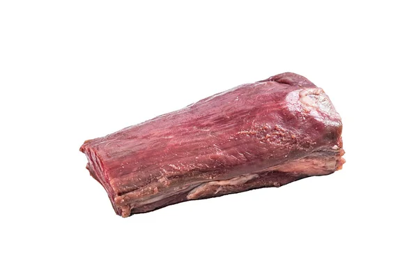 Carne Res Lomo Ternera Carne Cruda Mesa Del Carnicero Aislado — Foto de Stock