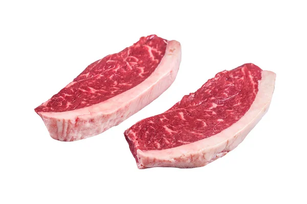 Rohe Kappe Rumpf Oder Top Roastbeef Steak Isoliert Auf Weißem — Stockfoto