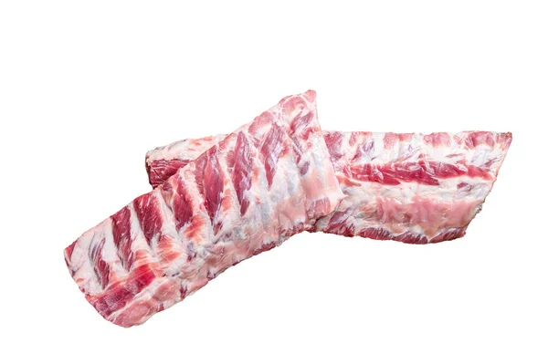 Estante Cerdo Crudo Costillas Repuesto Con Especias Dientes Ajo Tomillo —  Fotos de Stock