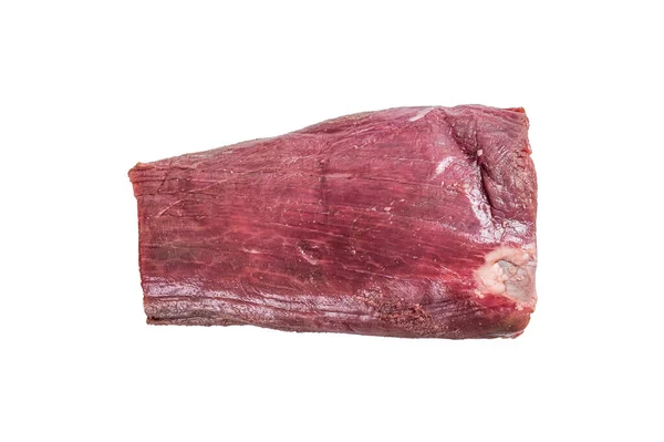 Carne Bovino Carne Crua Lombo Mesa Talho Isolado Sobre Fundo — Fotografia de Stock