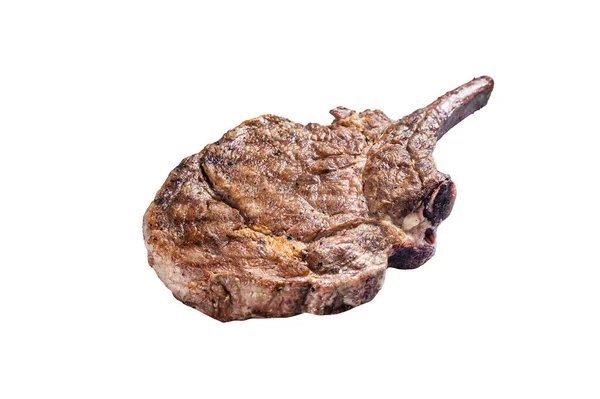 Gegrilltes Beef Steak Tomahawk Rippenauge Grauer Hintergrund Ansicht Von Oben — Stockfoto