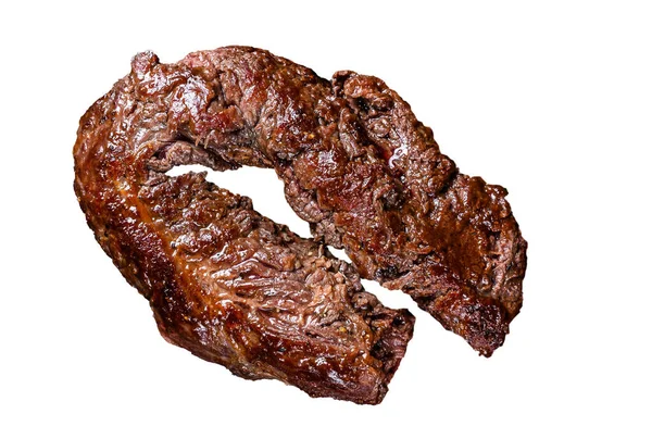 Bbq Gegrilde Hangende Tender Steak Een Houten Snijplank Geïsoleerd Witte — Stockfoto