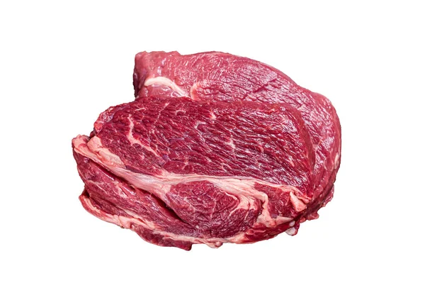Raw Chuck Eye Roll Steak Bœuf Sur Table Boucher Isolé — Photo