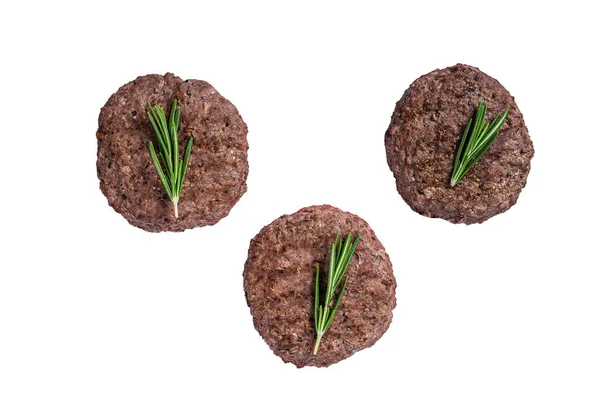 Hambúrguer Grelhado Costeletas Carne Rissóis Isolado Sobre Fundo Branco — Fotografia de Stock