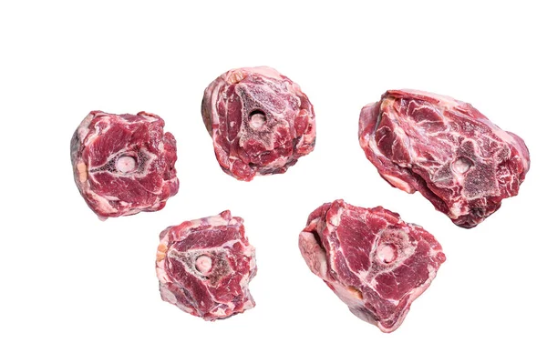 Rohes Lammhals Fleisch Auf Dem Kochtisch Isoliert Auf Weißem Hintergrund — Stockfoto