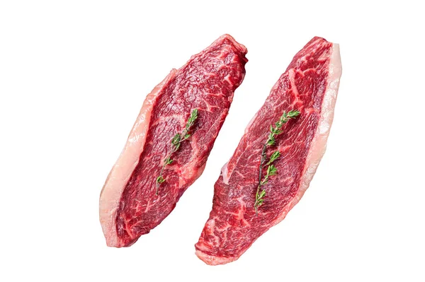 Côtelette Surlonge Crue Steaks Viande Bœuf Croustillante Non Cuits Sur — Photo