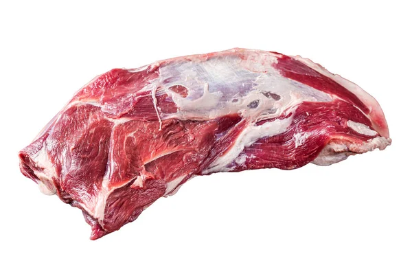 Rohes Lammhammelschulterfleisch Auf Knochen Isoliert Auf Weißem Hintergrund — Stockfoto