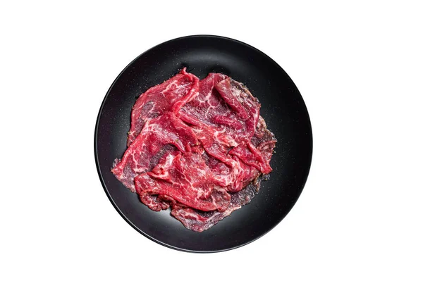 Marbled Beef Meat Carpaccio Isolated White Background — Stock Photo, Image