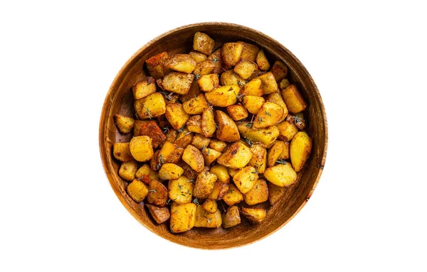 Gebratene Kartoffeln Patatas Bravas Traditionelle Spanische Kartoffel Snack Tapas Isoliert — Stockfoto