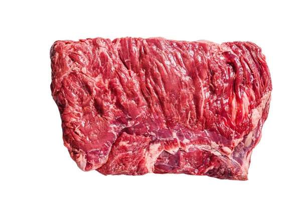 Raw Piece Marble Beef Brisket Meat Isolated White Background — Stock Photo, Image