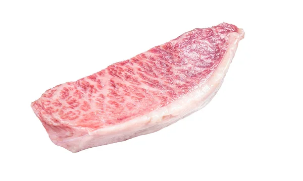 Raw Wagyu Rump Sirloin Steak Kobe Beef Meat Isolated White — Stock Photo, Image