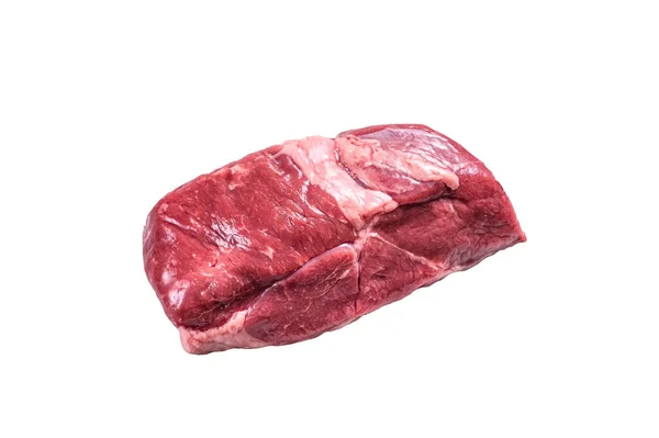Nyers Bárányhúsos Steak Fehér Alapon Elszigetelve — Stock Fotó