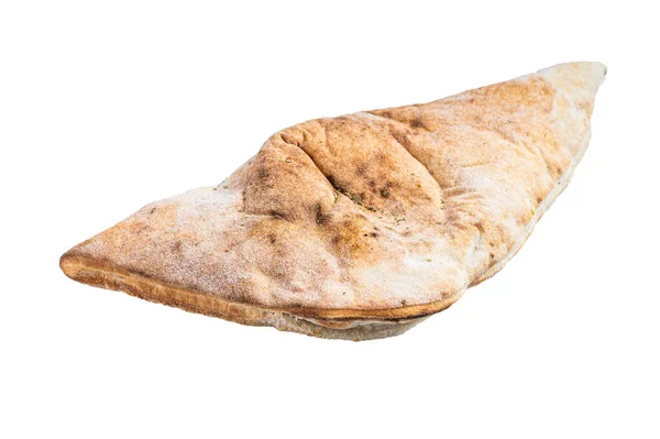 意大利加了鸡肉和奶酪的卡普兰披萨 因白人背景而被隔离 — 图库照片