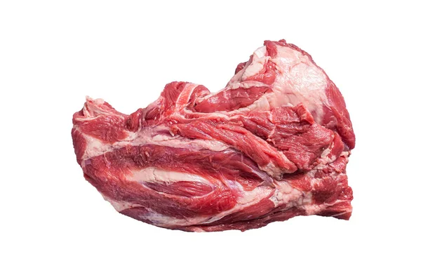 Carne Cordero Cruda Deshuesada Una Mesa Carnicero Aislado Sobre Fondo —  Fotos de Stock