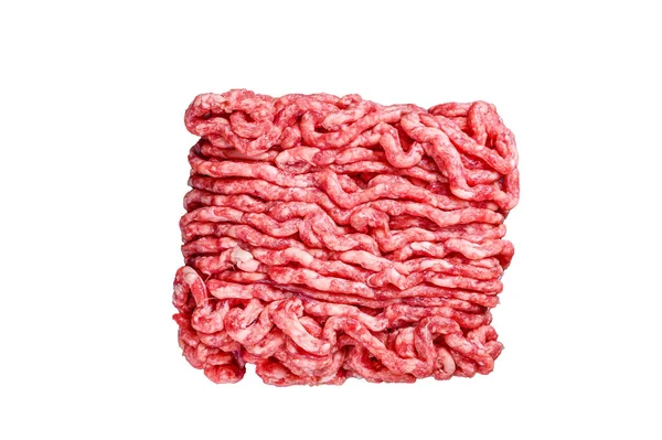 Nyers Darált Marhahús Darált Hús Fehér Alapon Elszigetelve — Stock Fotó