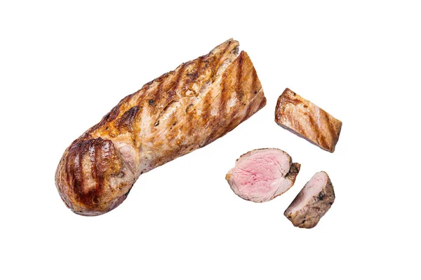Жареное Мясо Свинины Гриле Изолированный Белом Фоне — стоковое фото