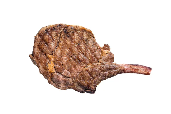 Gegrilltes Beef Steak Tomahawk Rippenauge Grauer Hintergrund Ansicht Von Oben — Stockfoto
