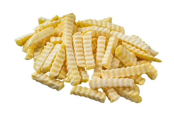 Frysta Pommes Frites Potatis Pinnar Isolerad Vit Bakgrund — Stockfoto