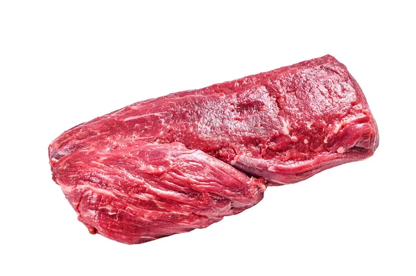 Carne Res Cruda Lomo Entero Aislado Sobre Fondo Blanco —  Fotos de Stock