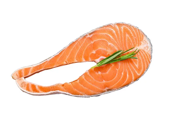 Lax Fisk Biff Beredd För Matlagning Skärbräda Isolerad Vit Bakgrund — Stockfoto