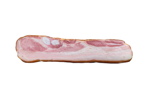 돼지고기 베이컨 배경에 고립됨 — 스톡 사진
