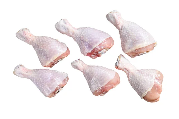 Fresh Chicken Drumsticks Legs Kitchen Table Organic Poultry Meat Isolated — Stock Photo, Image