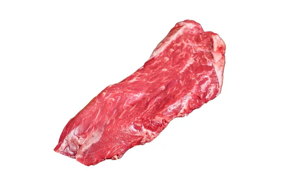 Raw Flank Beef Meat Steak Isolated White Background — Stock Photo, Image