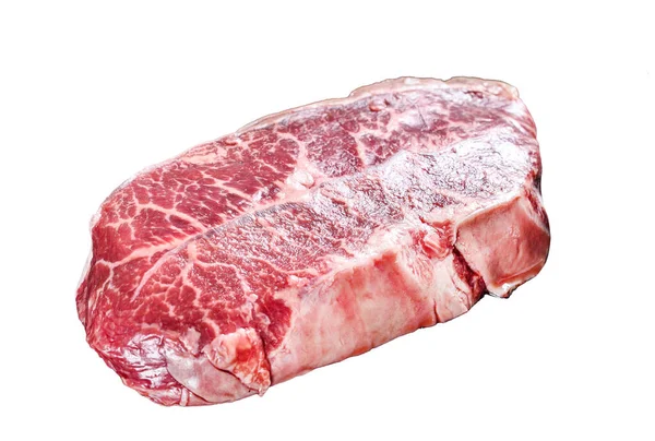 Nyers Top Blade Marhahús Steak Fehér Alapon Elszigetelve — Stock Fotó