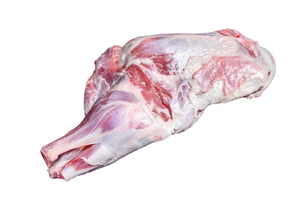 Rohes Lammschulterfleisch Isoliert Auf Weißem Hintergrund — Stockfoto