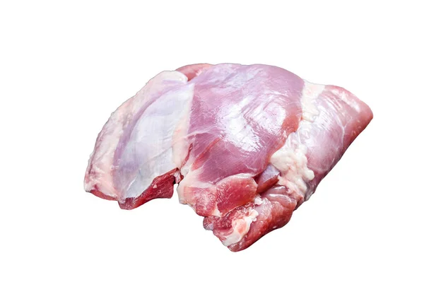 Raw Boneless Turkey Thigh Fillet Isolated White Background — Stock Photo, Image