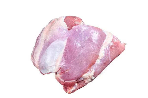 Raw Boneless Turkey Thigh Fillet Isolated White Background — Stock Photo, Image