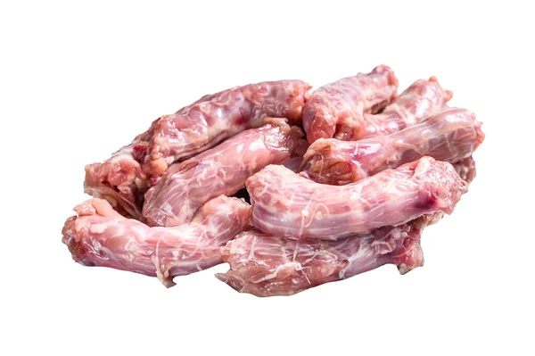Daging Leher Ayam Mentah Terisolasi Pada Latar Belakang Putih — Stok Foto