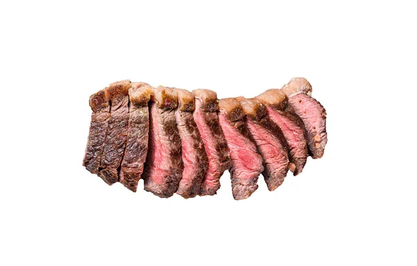 Grilovaný Steak Rampy Sekáčku Maso Izolováno Bílém Pozadí — Stock fotografie