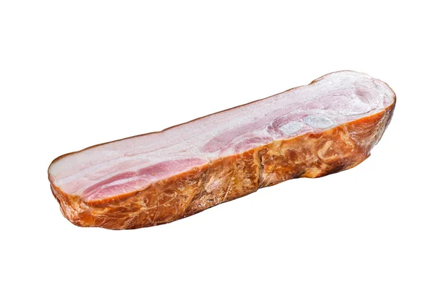 Fresh Pork Belly Bacon Block Isolated White Background — Stock Photo, Image