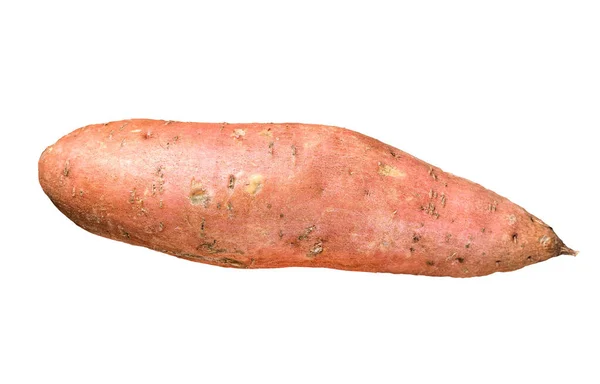 Raw Batata Söt Potatis Träbord Isolerad Vit Bakgrund — Stockfoto