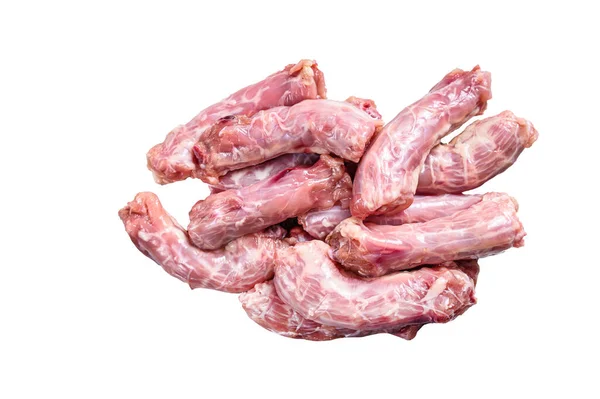 Surowe Świeże Mięso Szyi Kurczaka Izolacja Białym Tle — Zdjęcie stockowe